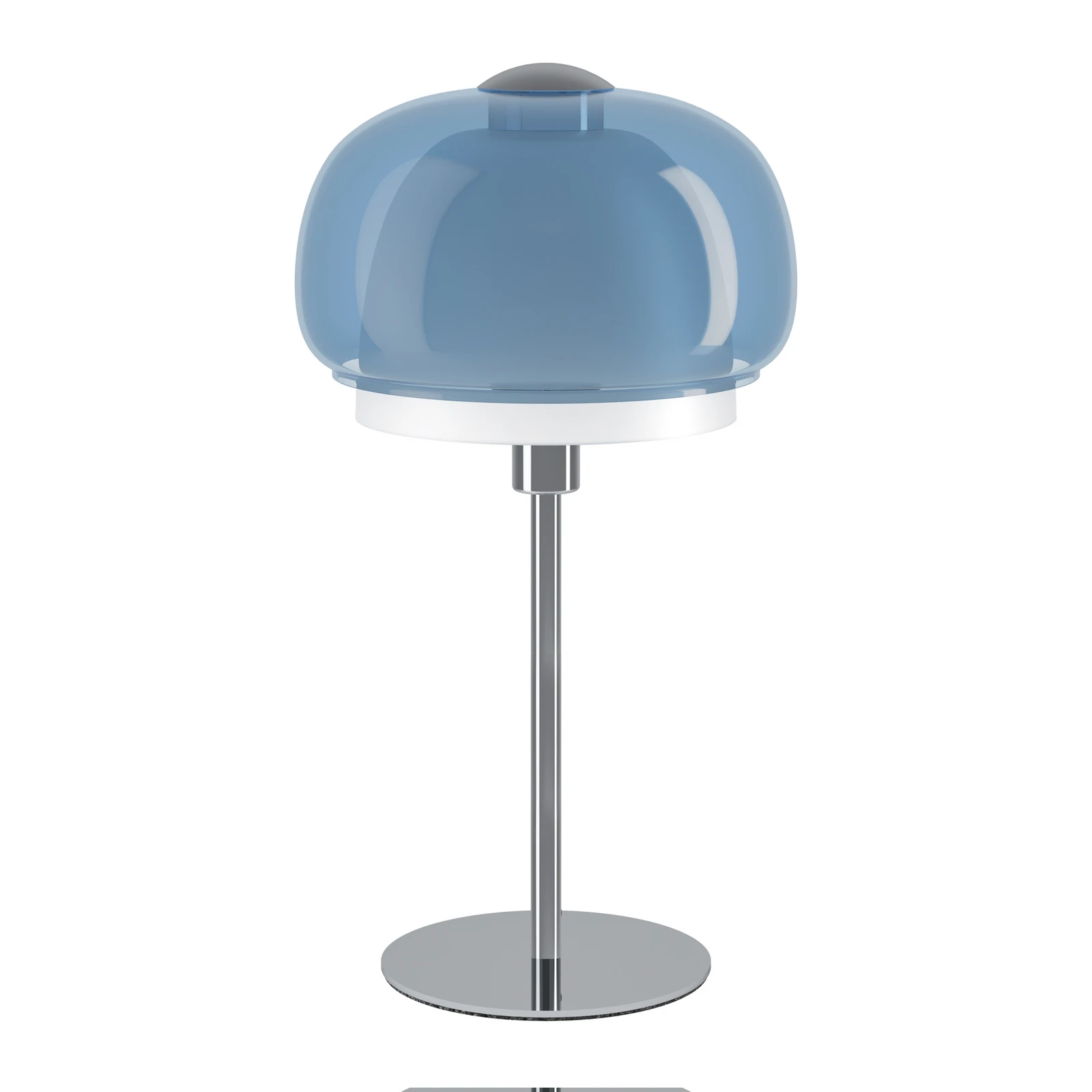 Candeeiro de mesa Belomontejo, azul transparente, vidro, E27