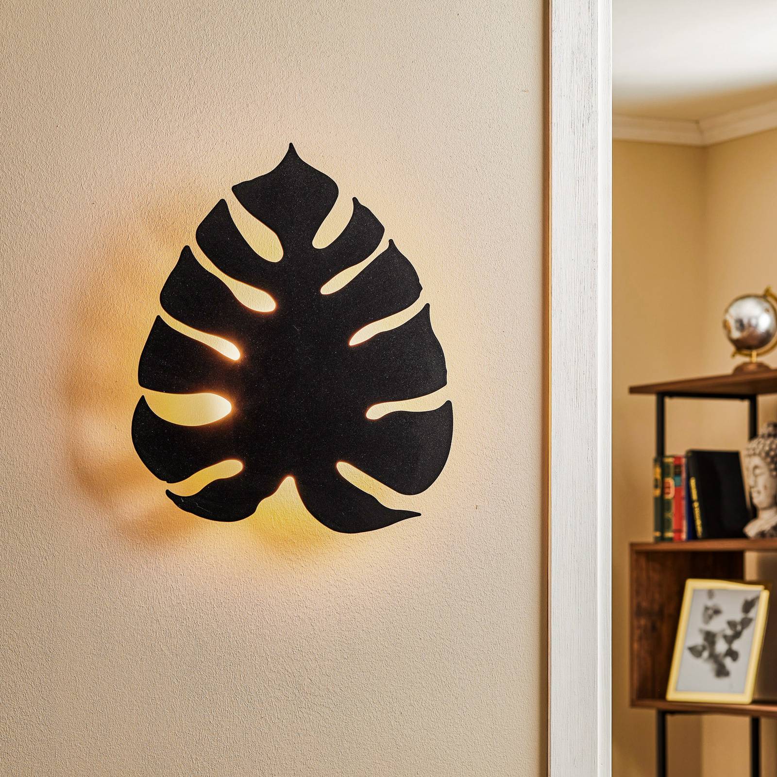 Monstera LED-væglampe som blad, sort