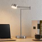 Lindby Schreibtischlampe Kaylou, nickelfarben, Aluminium