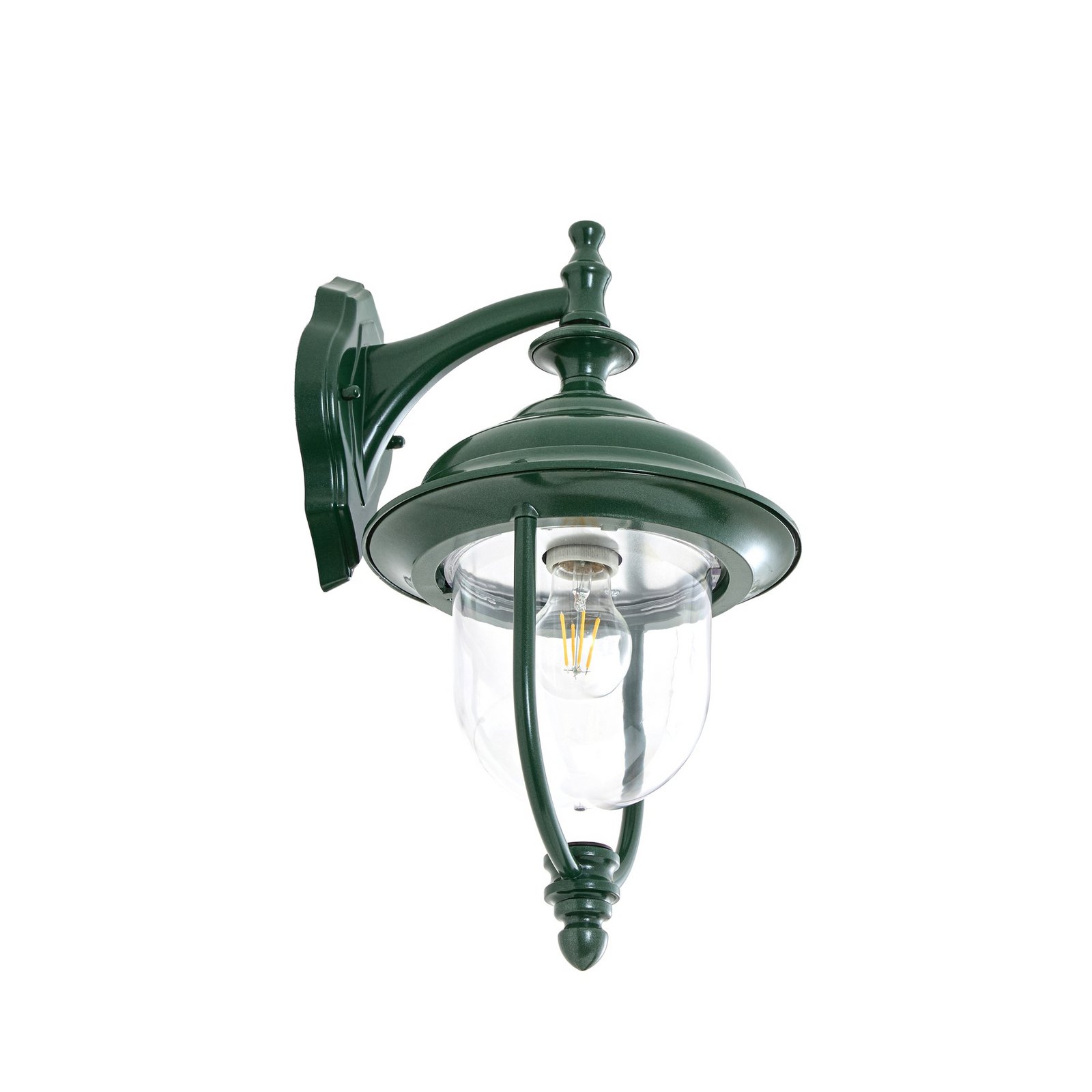 Lindby utendørs vegglampe Clint, grønn, ned, IP44