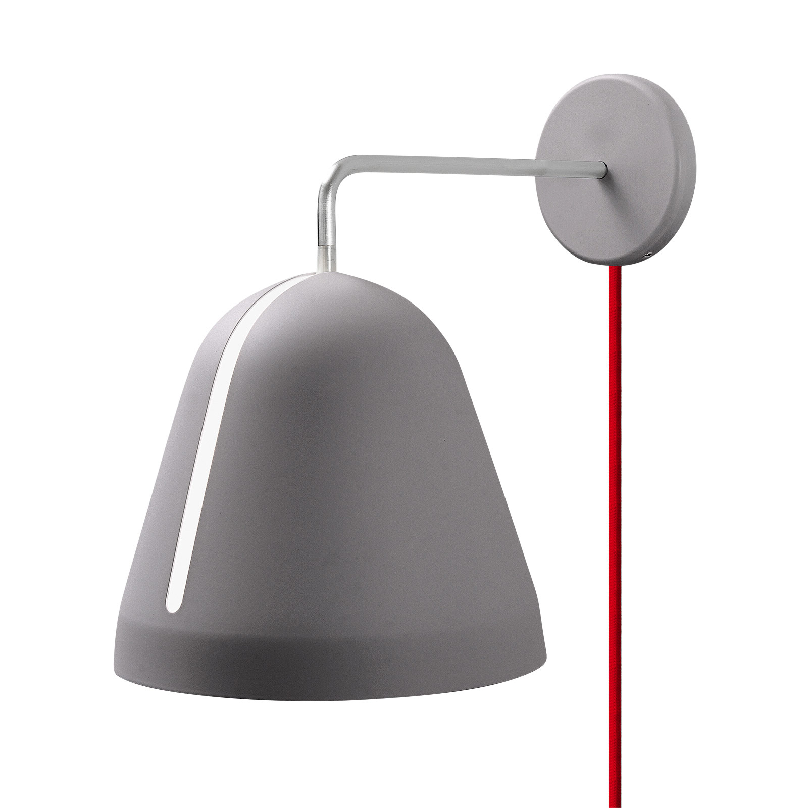 Nyta Tilt Wall wall light with a red cable, grey