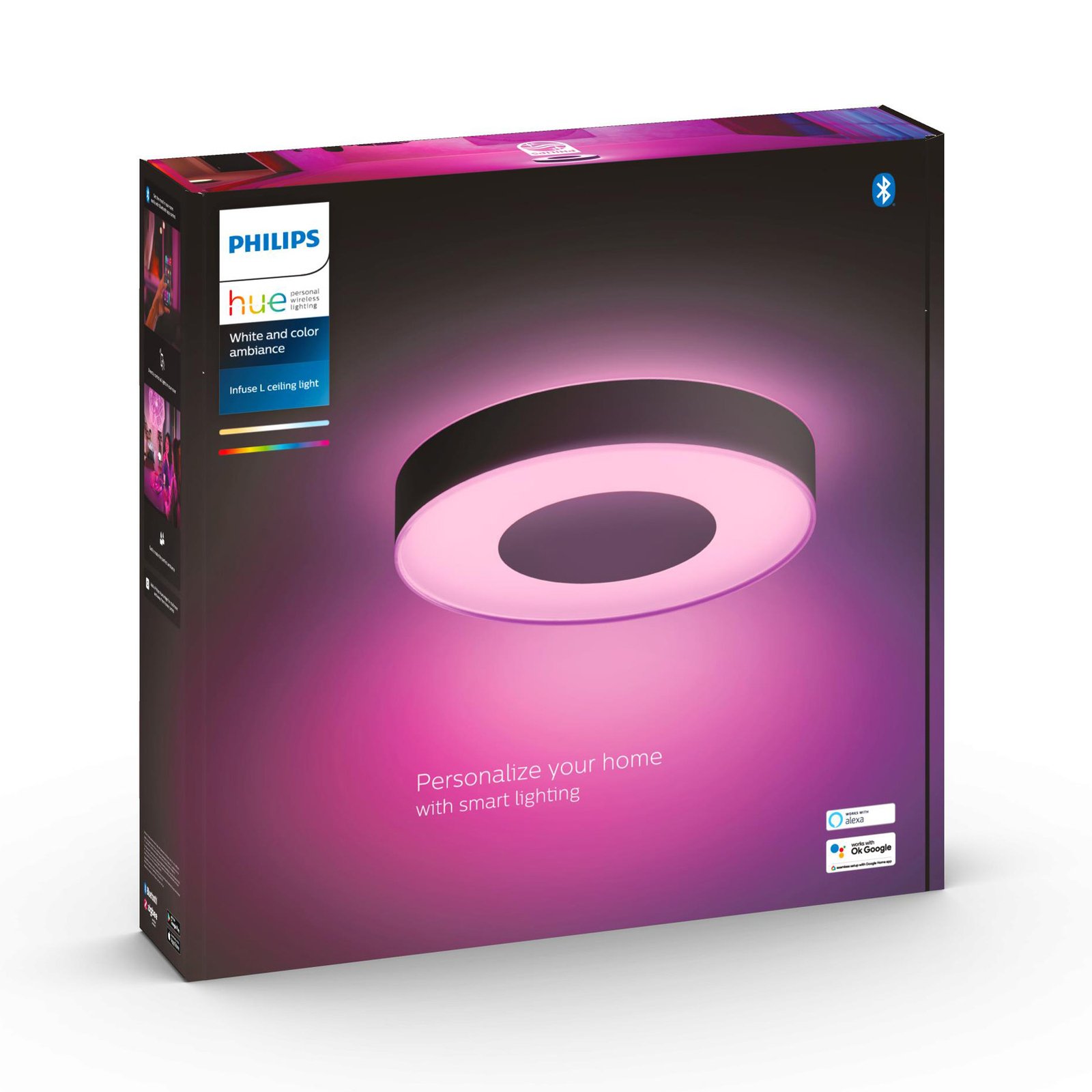 Infuse LED-Deckenleuchte 42,5cm, schwarz, dim. - Philips Hue