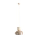 Hanglamp Uto, beige/crème, metalen kap