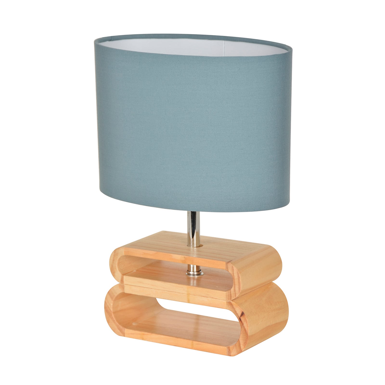 Lampada da tavolo Oslo bianco/legno chiaro, altezza 30 cm - COREP SAS