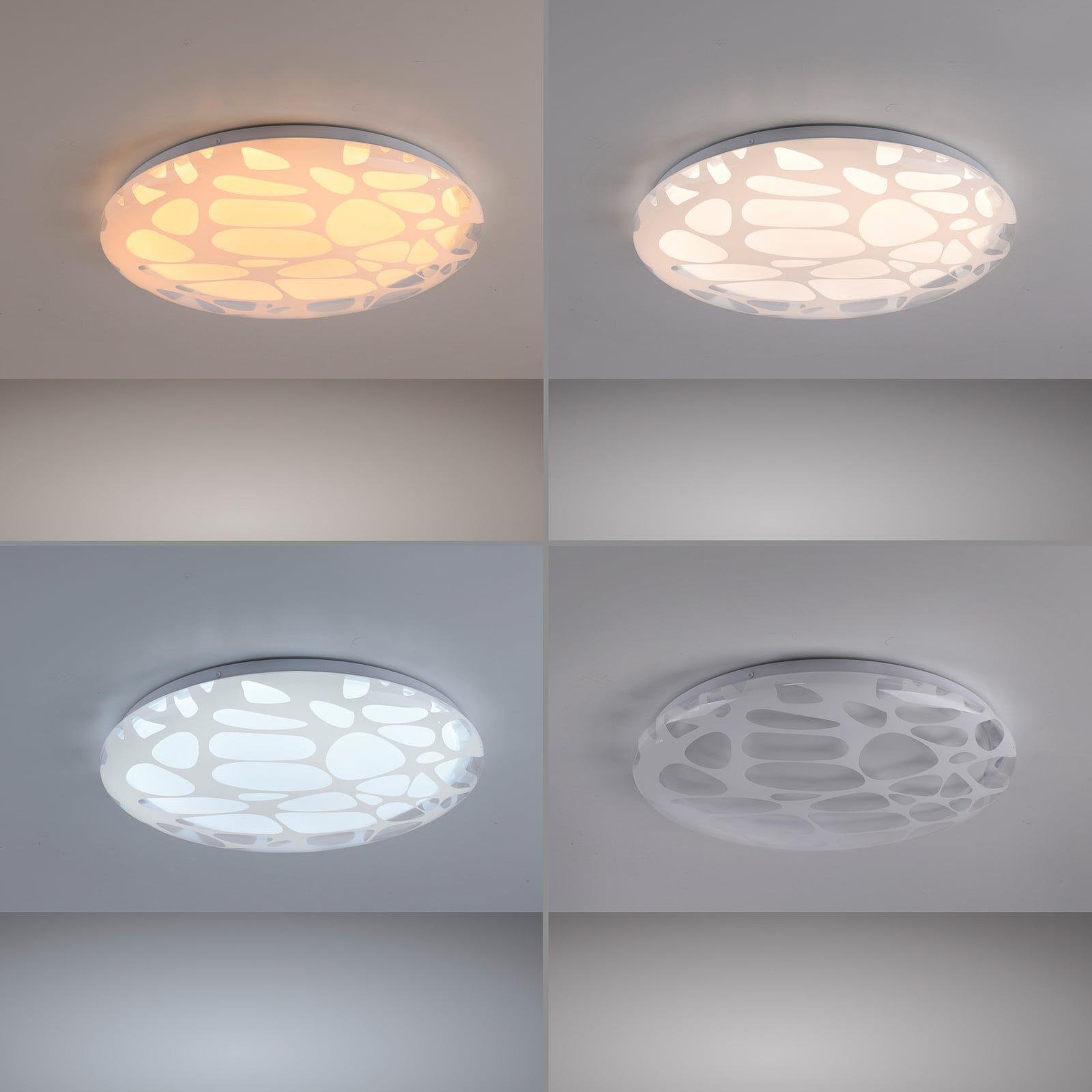 LED-loftlampe, model Plafo 14009, hvid, jern, fjernbetjening LED-loftlampe, model Plafo 14009, hvid, jern, fjernbetjening