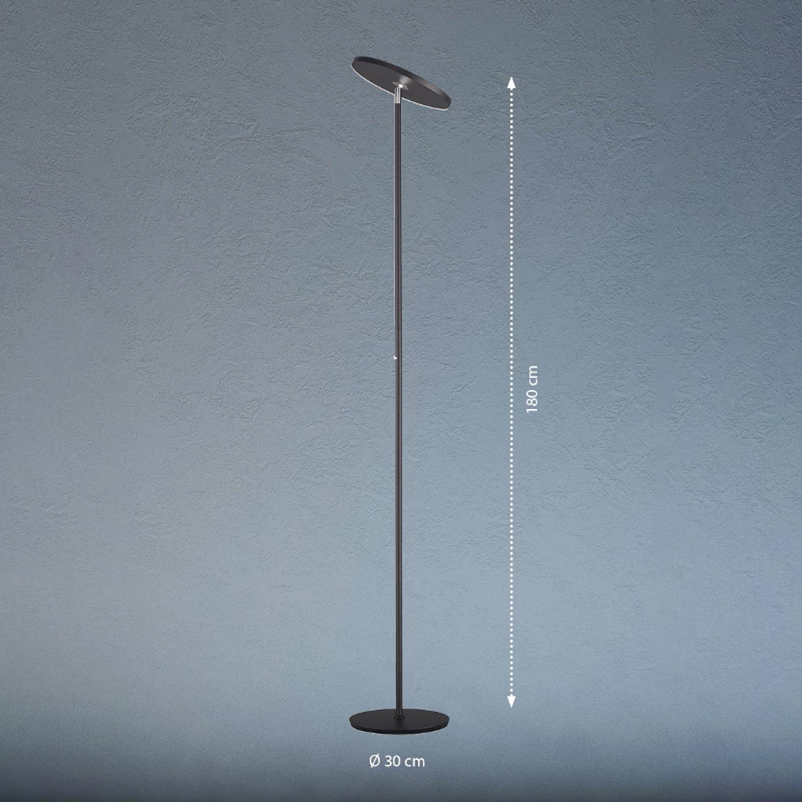 Lampa stojąca LED Bever, czarny, metal, CCT, ściemniany, 180 cm