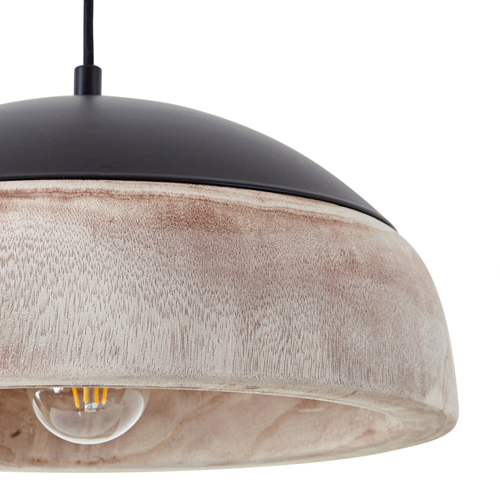 Leivar-riippuvalaisin, puu/musta, E27, Ø 35 cm - Lucande Leivar-riippuvalaisin, puu/musta, E27, Ø 35 cm - Lucande