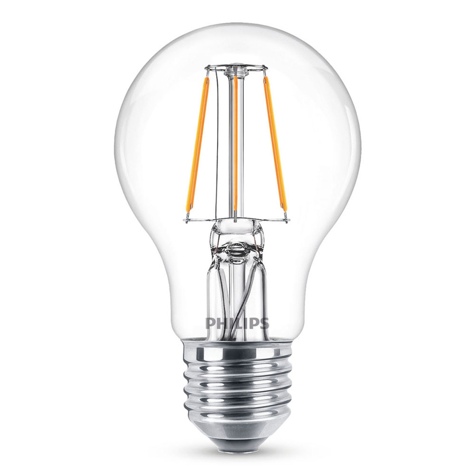 Philips Classic LED bulb E27 4.3W 2,700K clear 3x