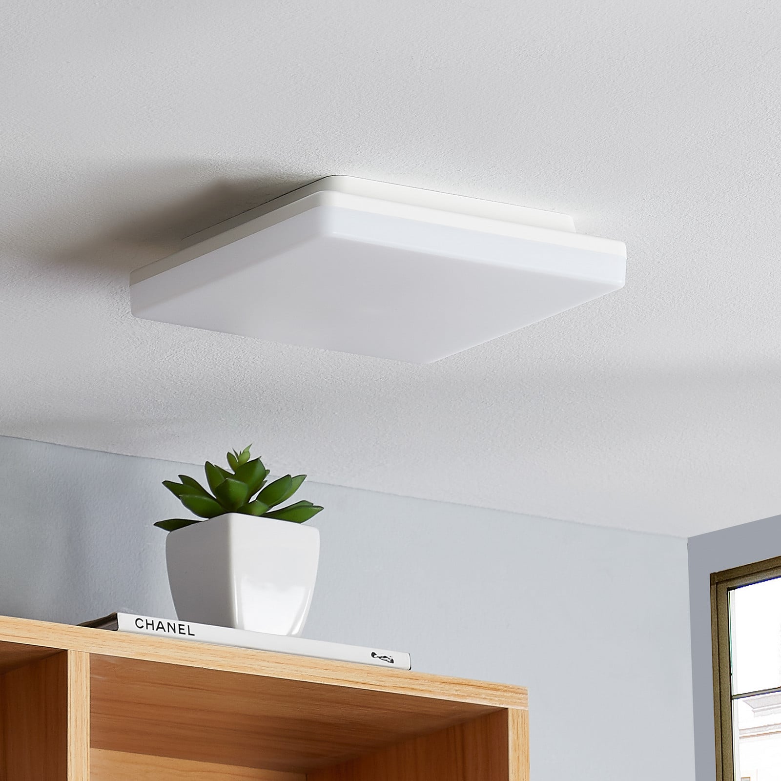 LED-Deckenlampe Artin, 22 cm, weiß, eckig, Sensor Artin PRIOS - Badezimmer - Modern - Kunststoff