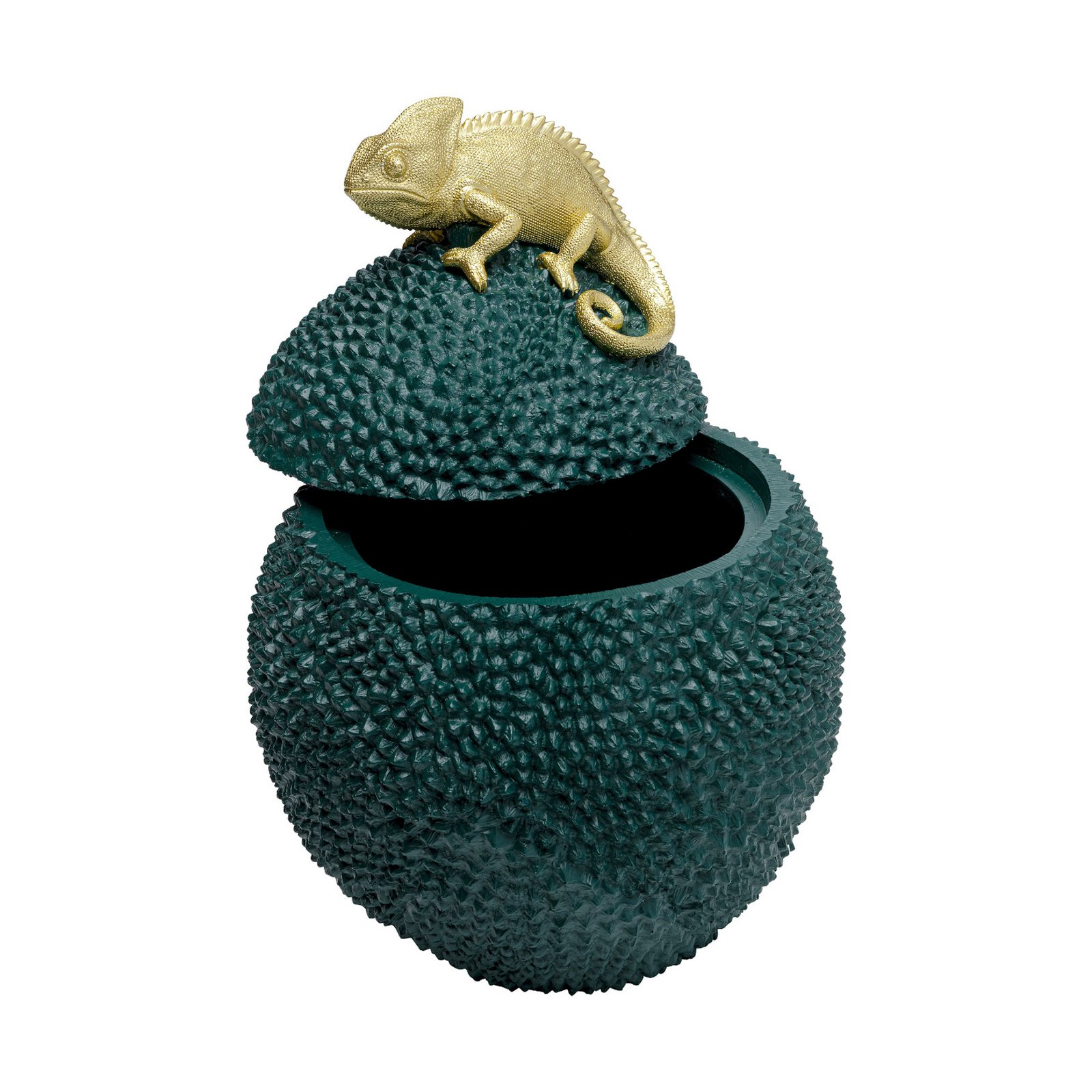 KARE Boîte décorative Caméléon, hauteur 34 cm, vert foncé, or