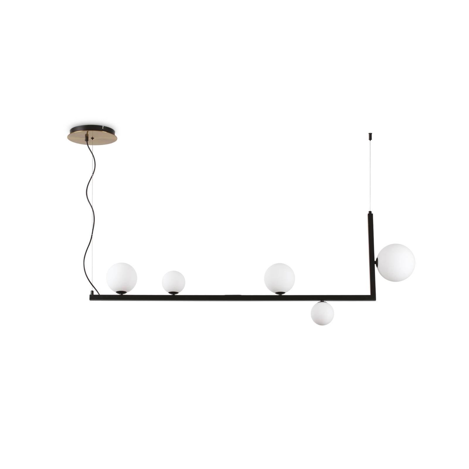 Ideal Lux LED závesná lampa Birds, kov, čierna, 5 svetiel