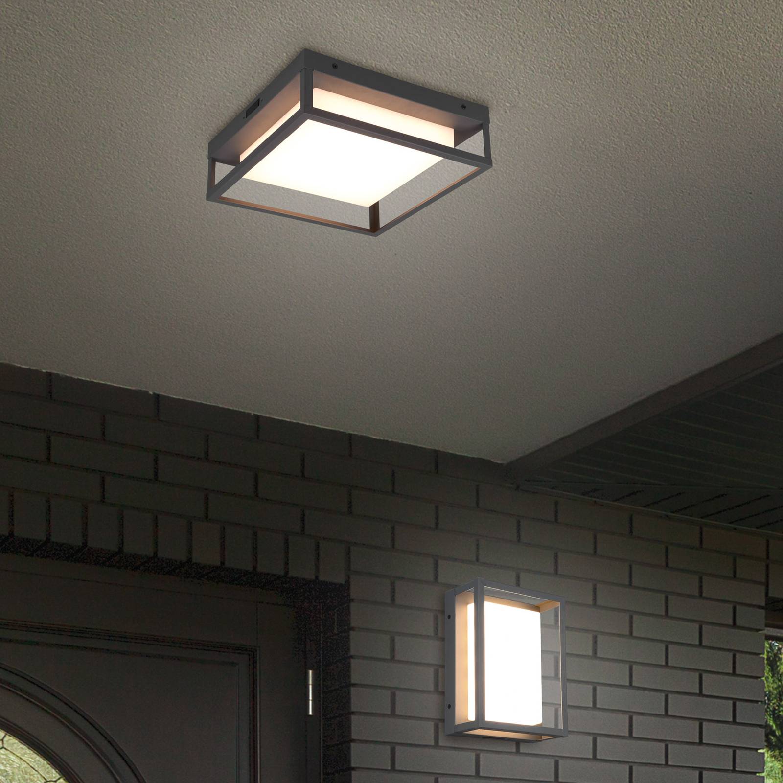 Trio Lighting LED-taklampa för utomhusbruk Witham IP54 CCT antracit