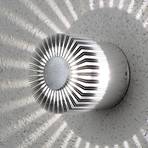 LED vanjska zidna lampa Monza Rays okrugla srebrna 9cm