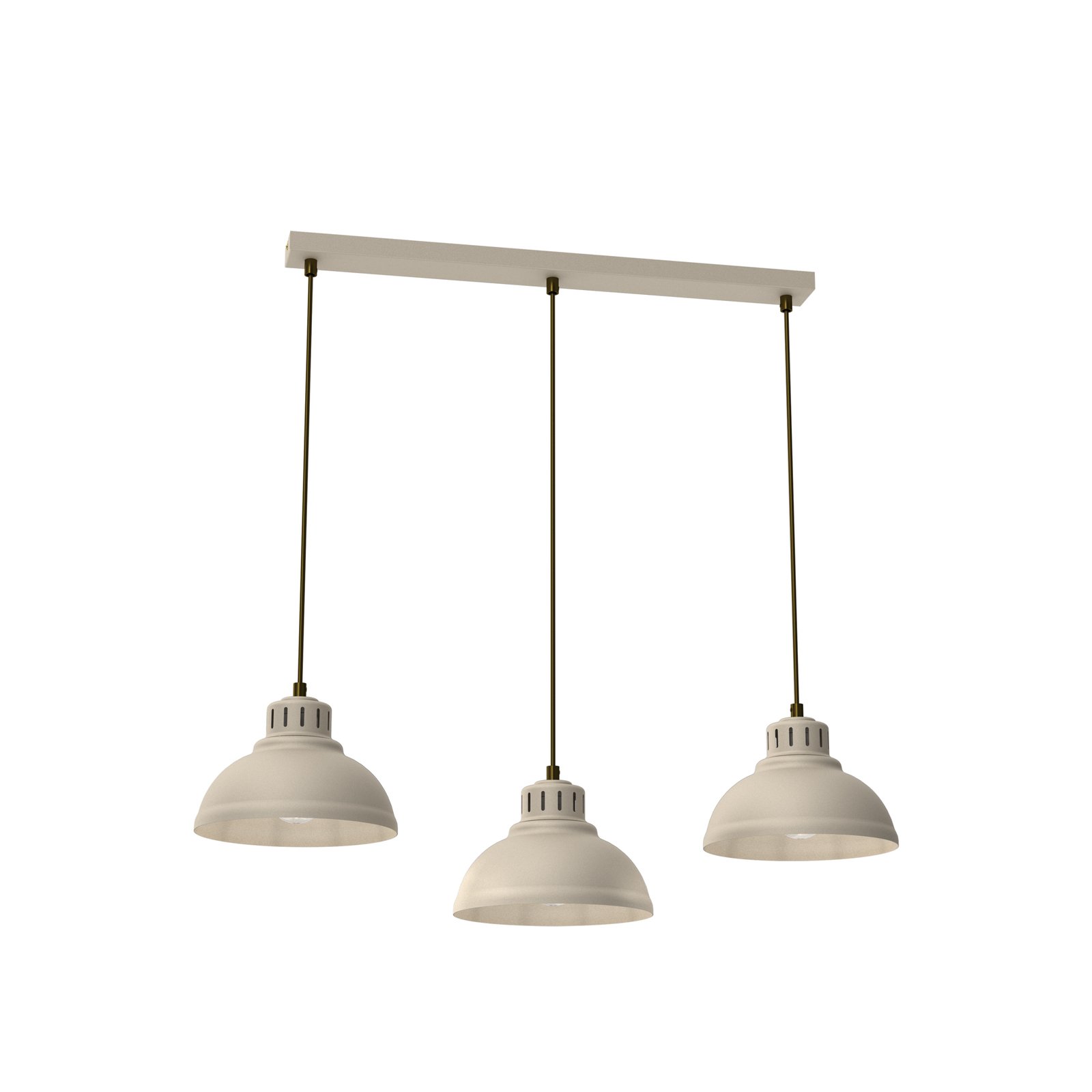 Hanglamp Sven, 3-lamps, beige, staal