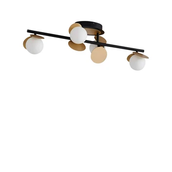 Pallo 4 LED Plafonnier Noir/Or - Lucande