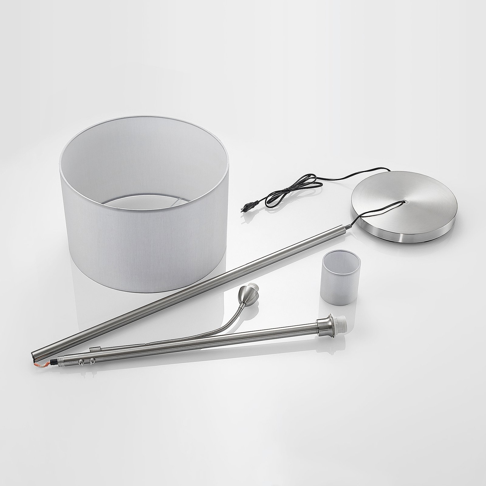 Colima Lampadaire Nickel/Grey - Lindby