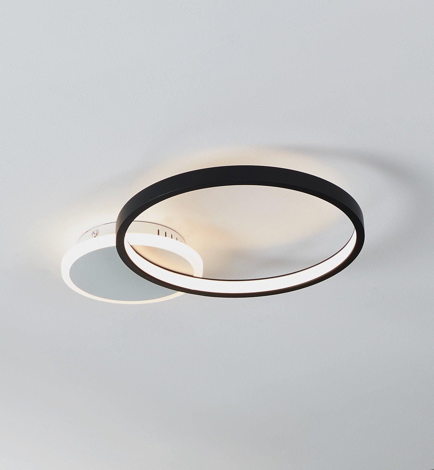 EGLO Plafonieră LED Gafares aluminiu negru 41 cm telecomandă CCT - Camera de zi / sufragerie - modern - negru alb - Metal