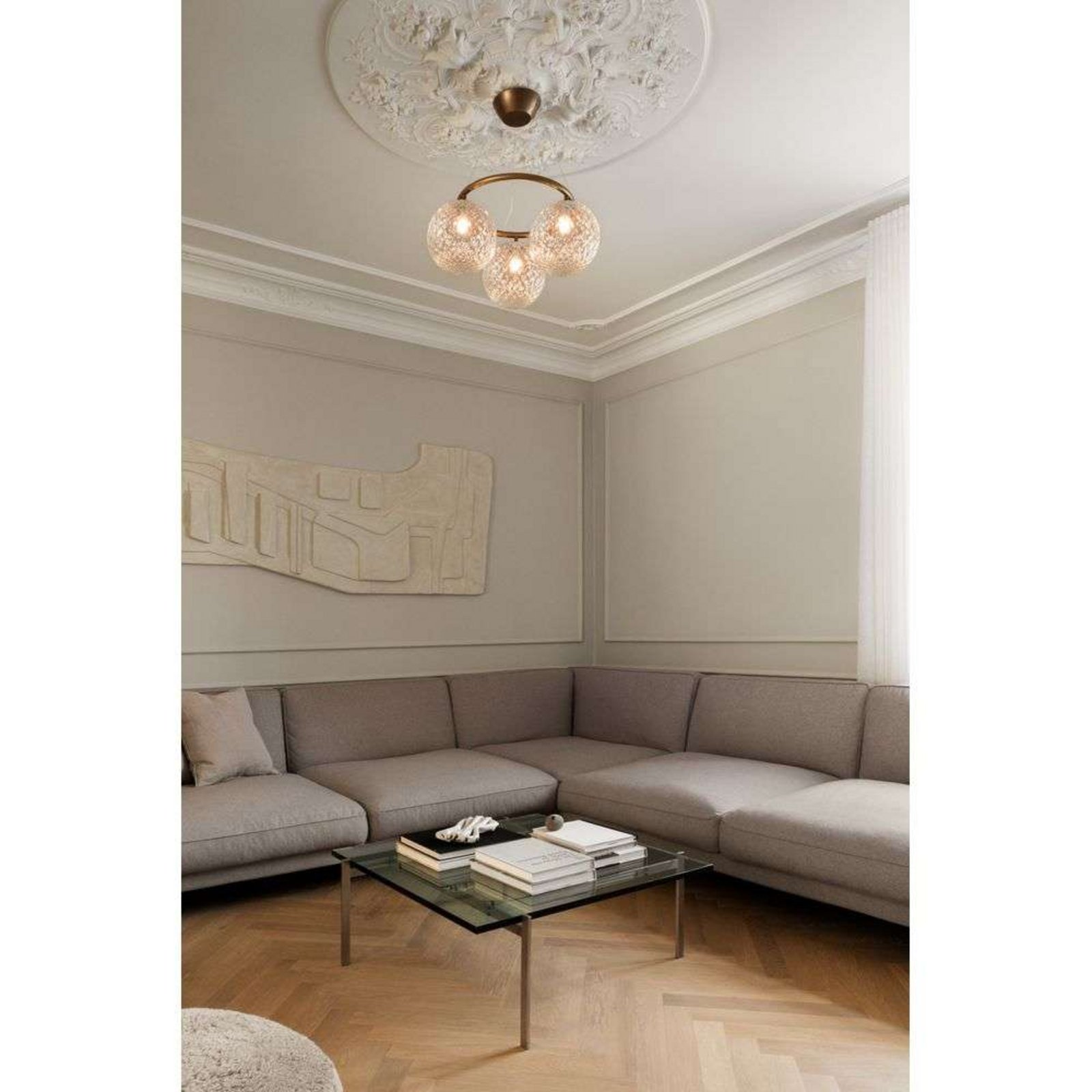 Nuura Kronleuchter Miira 3 Circular, Ø 54 cm, bronze/klar