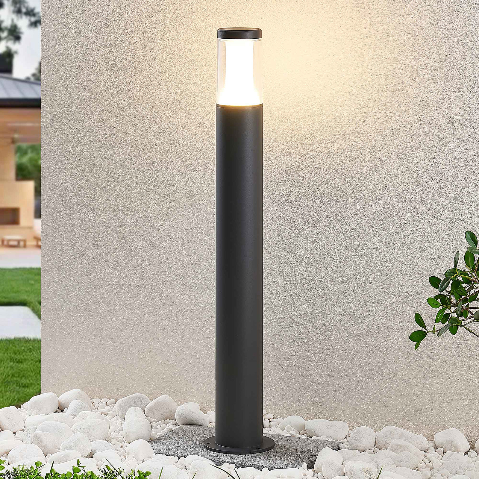 Amily LED path light, dark grey, 70 cm, Lampenwelt.com, die-cast aluminium, plastic, 7.5 W, energy efficiency: A+, H: 70 cm