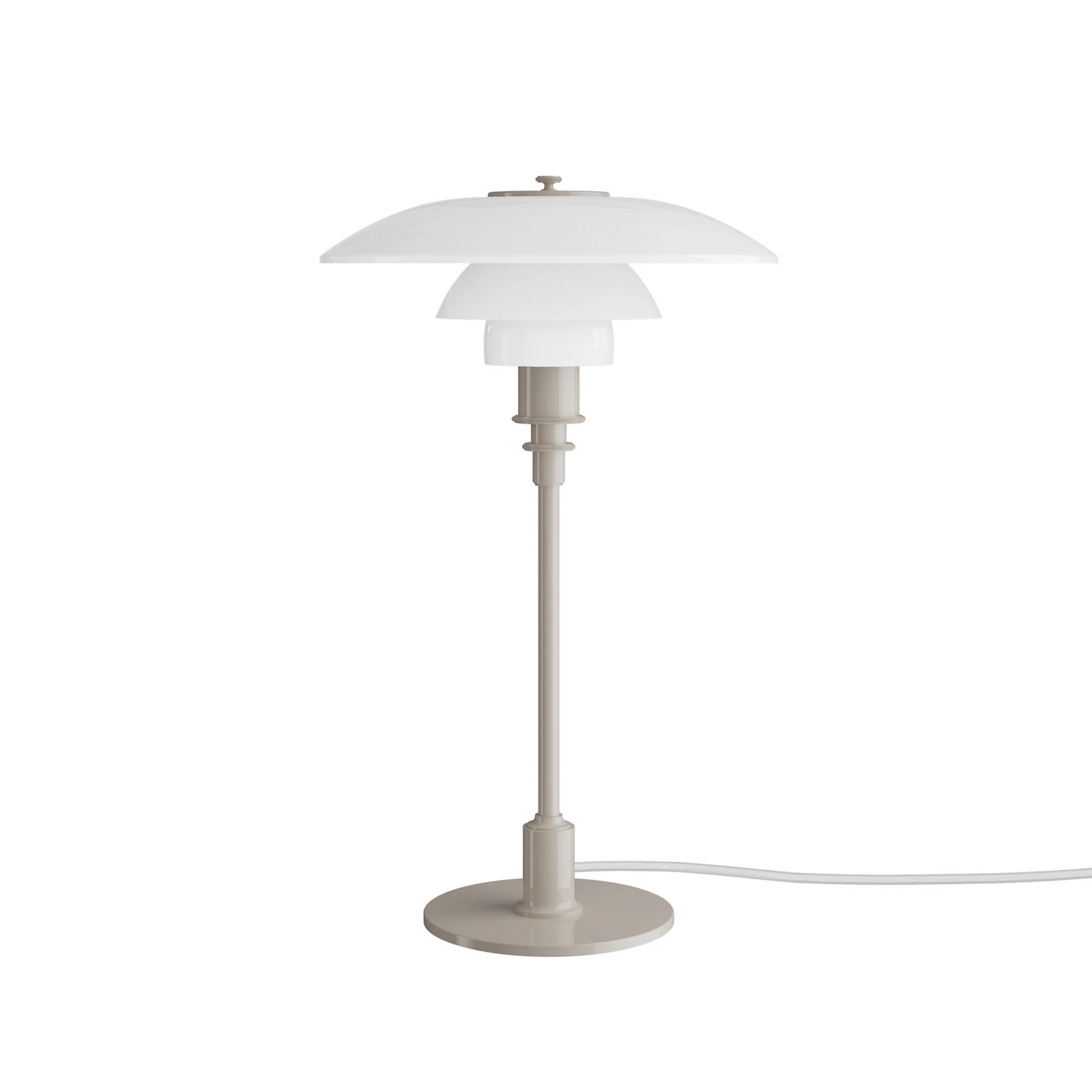Stolová lampa Louis Poulsen PH 3/2, lesklá béžová, Ø 28 cm