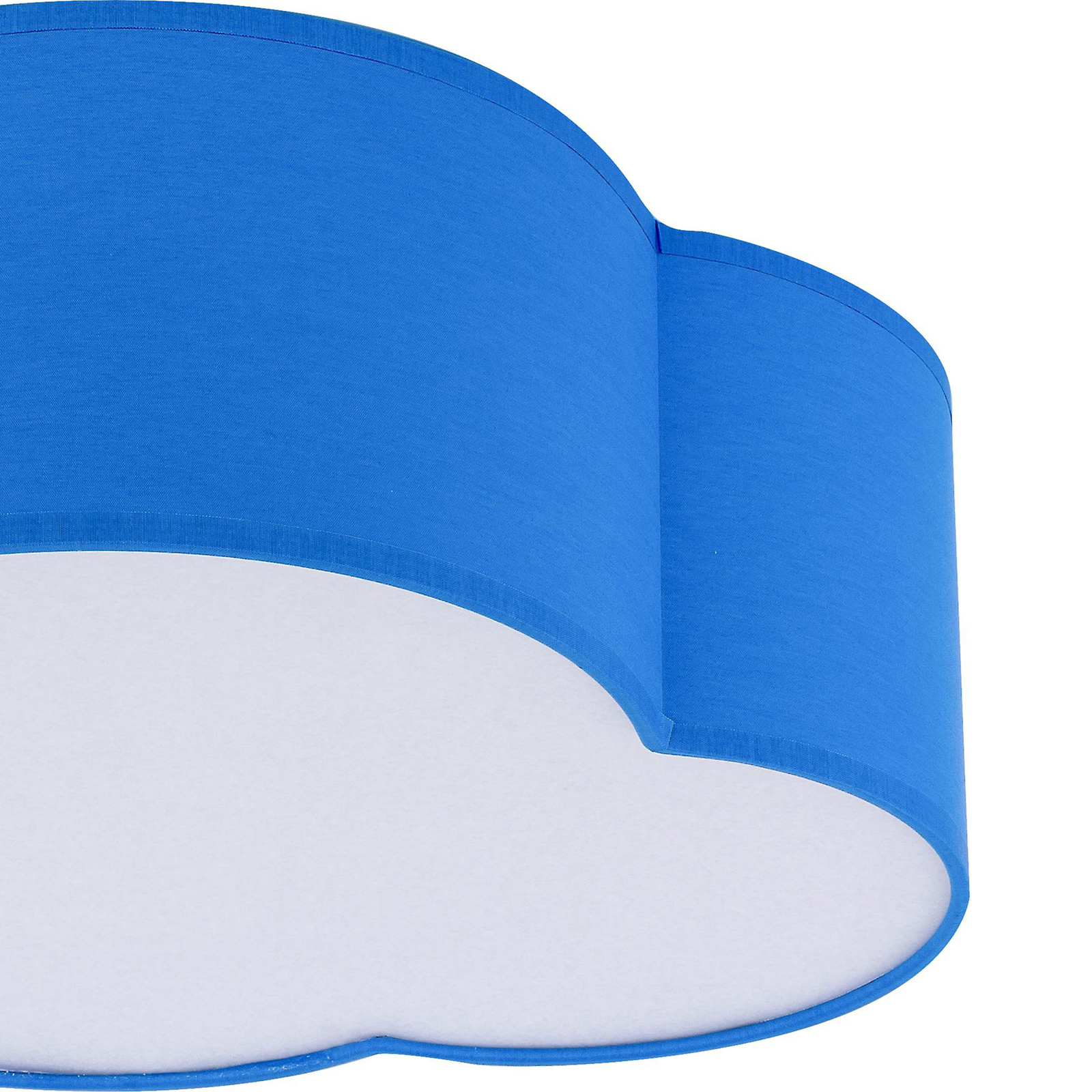 Plafondlamp Cloud, textiel, 41 x 31 cm, blauw