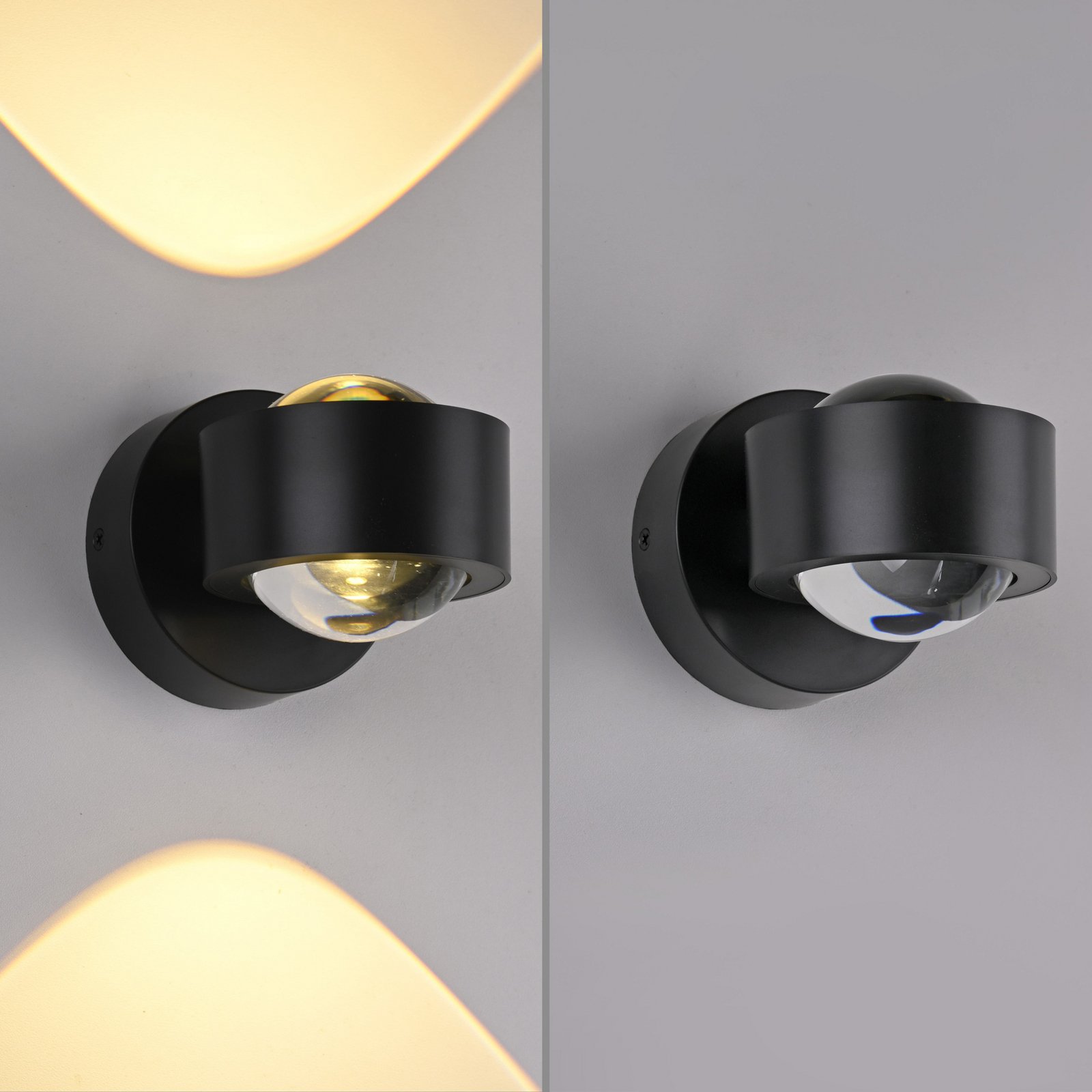 JUST LIGHT. aplique de pared LED Chia negro hierro 3000 K