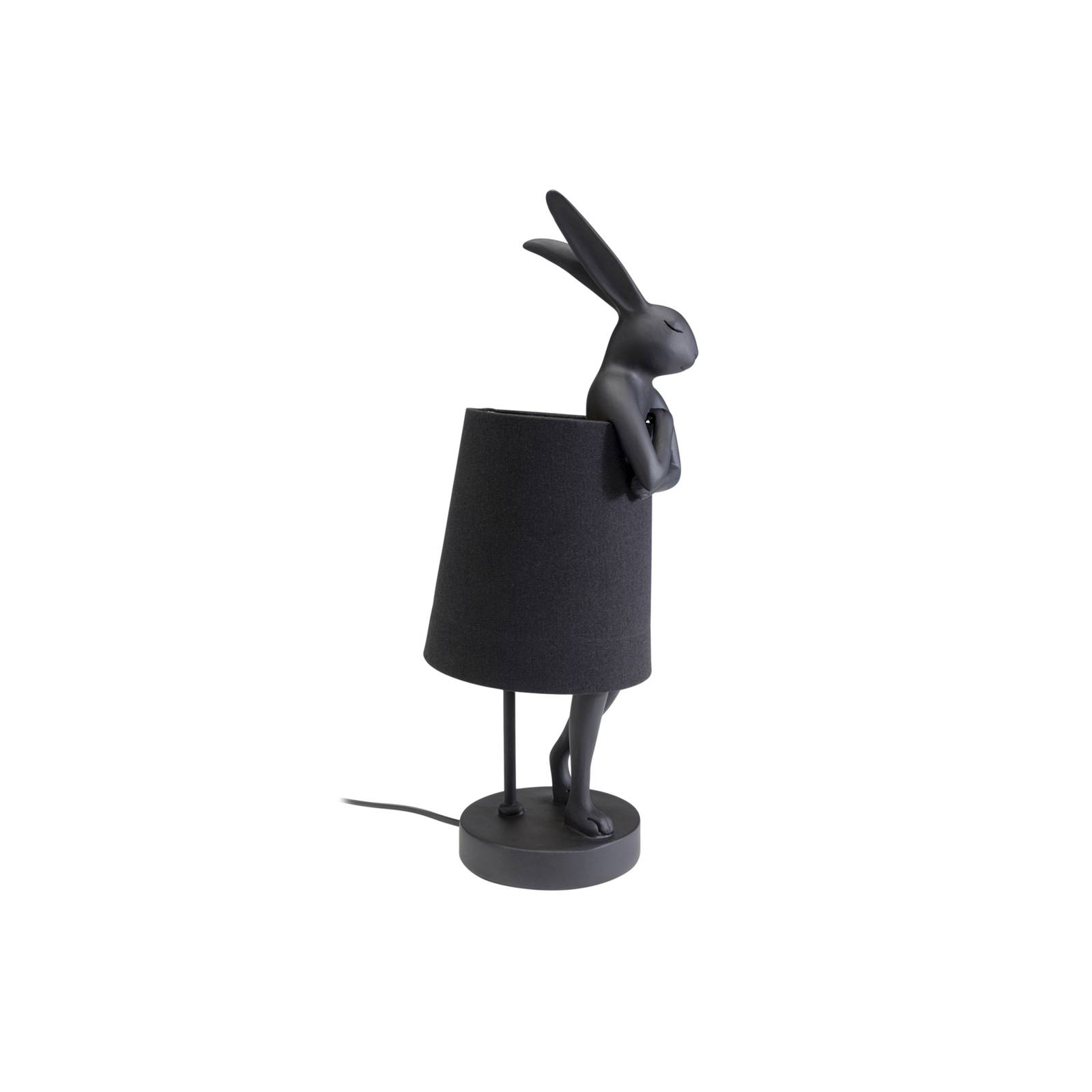 Lampa stołowa KARE Animal Rabbit, tekstylna, czarna, wysokość 50 cm