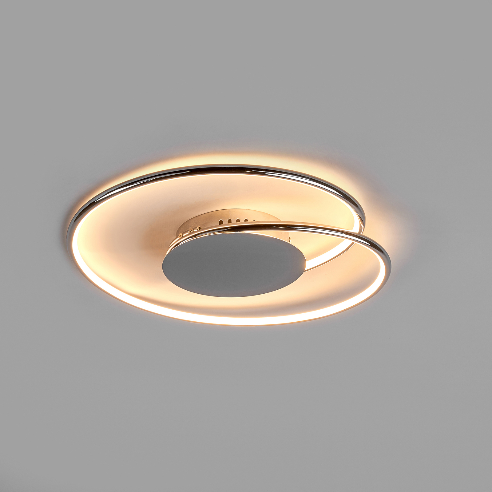 Lindby Joline LED ceiling lamp chrome 46 cm 3-set