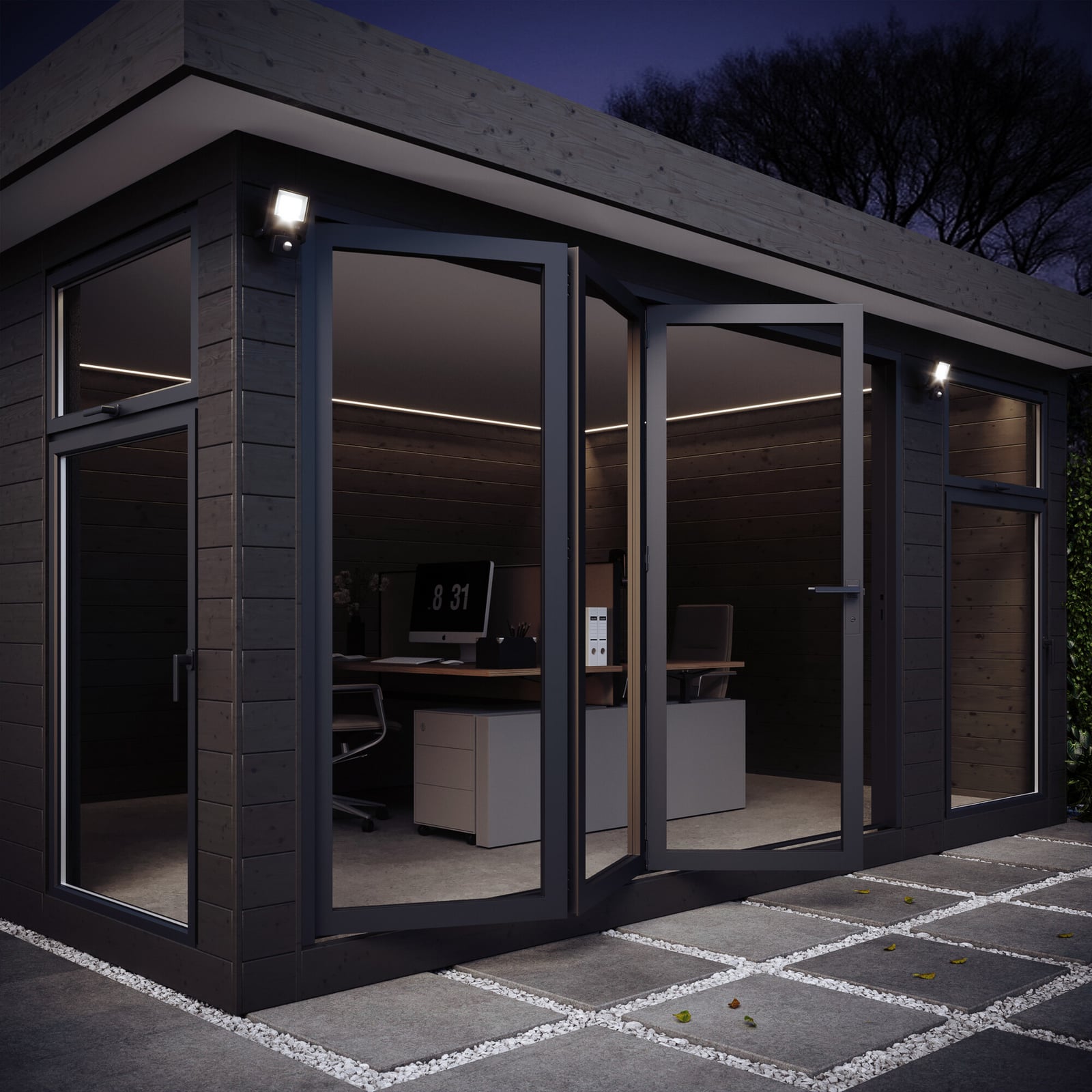 OSRAM kohdevalaisin ENDURA FLOOD, harmaa, anturi 30 W 830 IP44