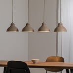 Sven pendant light, 4-bulb, beige, steel