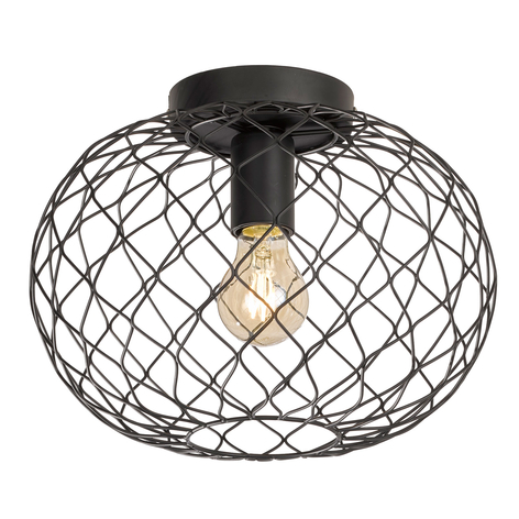 Deckenlampe Justin in mattem Schwarz