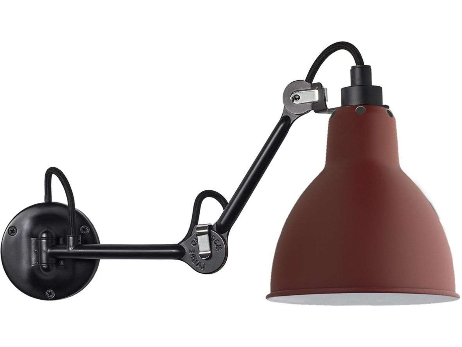 204 Vägglampa Svart/Röd - Lampe Gras