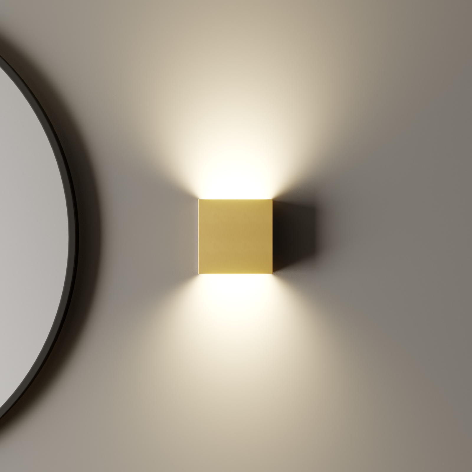 Quitani Mira wall light, matt brass, 10 cm