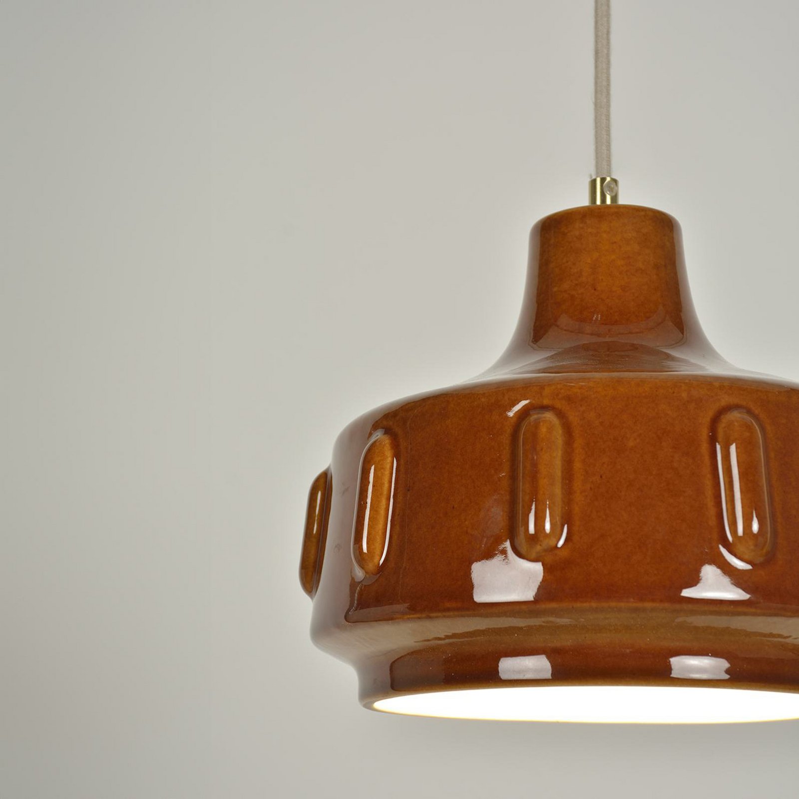 MARKET SET Jimmy hanging light, Ø 25 cm, brown, ceramic