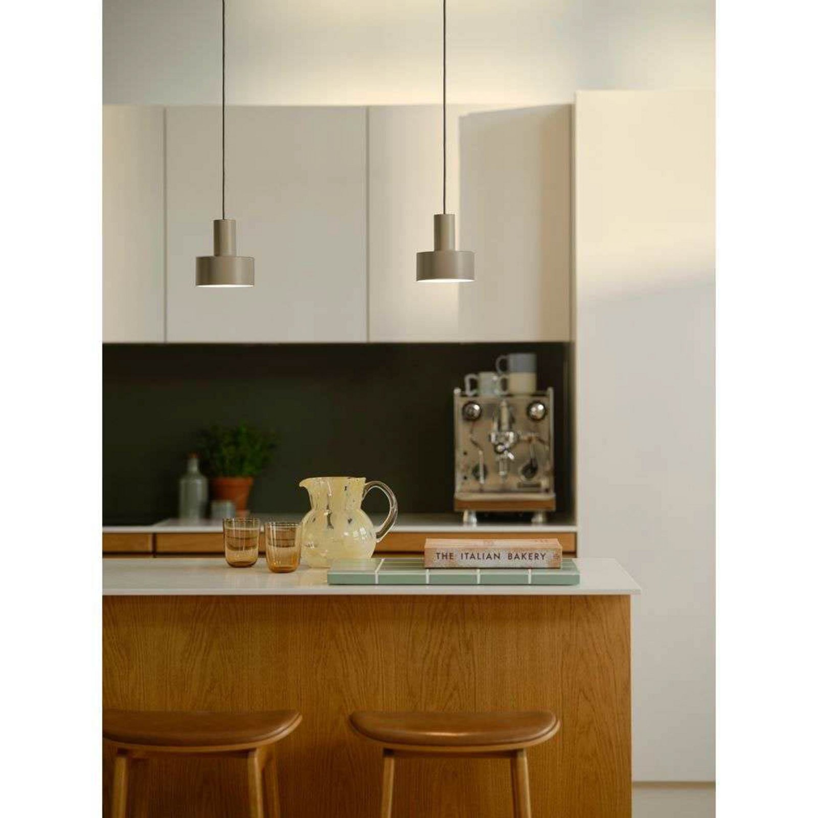 Hanglamp Matis, lichtbruin, Ø 13 cm, metaal
