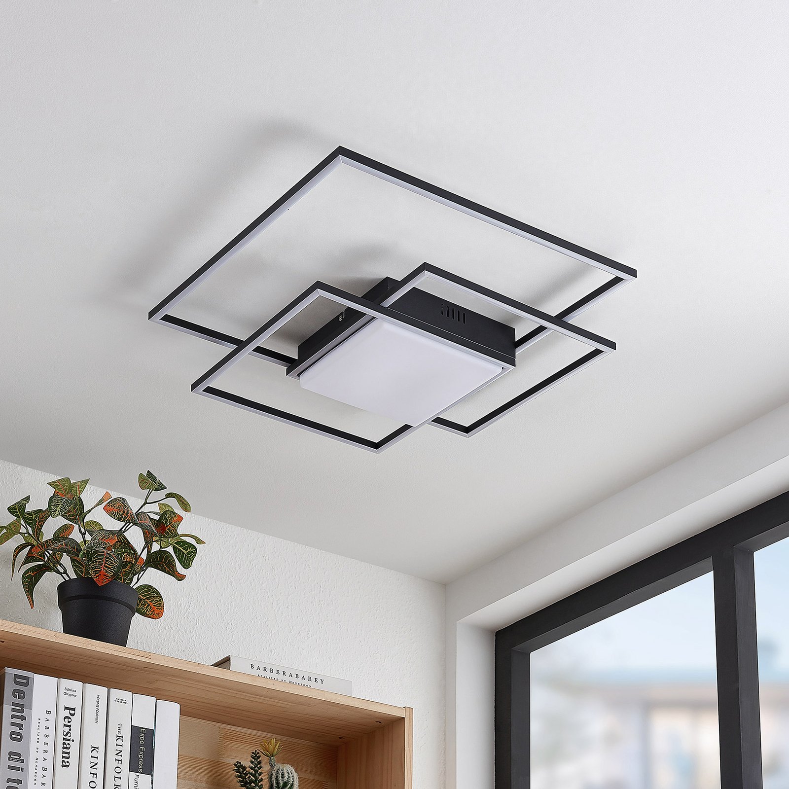 Lindby Nelinka LED ceiling light, black