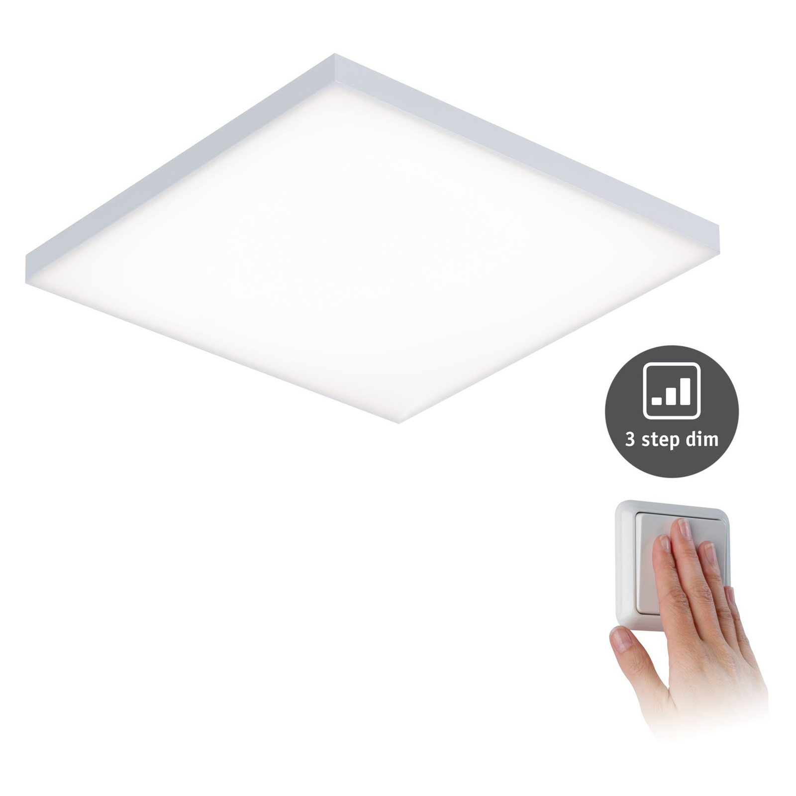 Панел Paulmann Velora LED с 3-степенно затъмняване, 29,5x29,5 cm