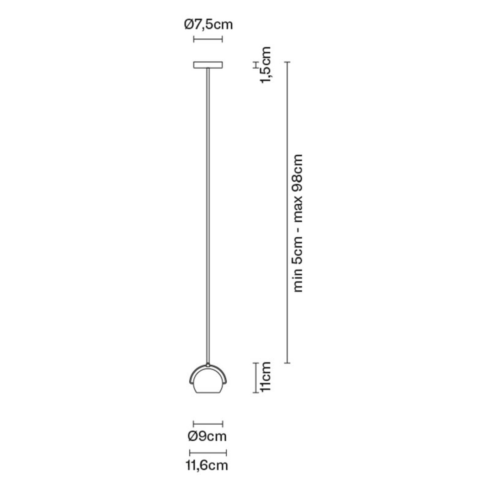 Fabbian Beluga White szklana lampa wisząca, Ø 14cm