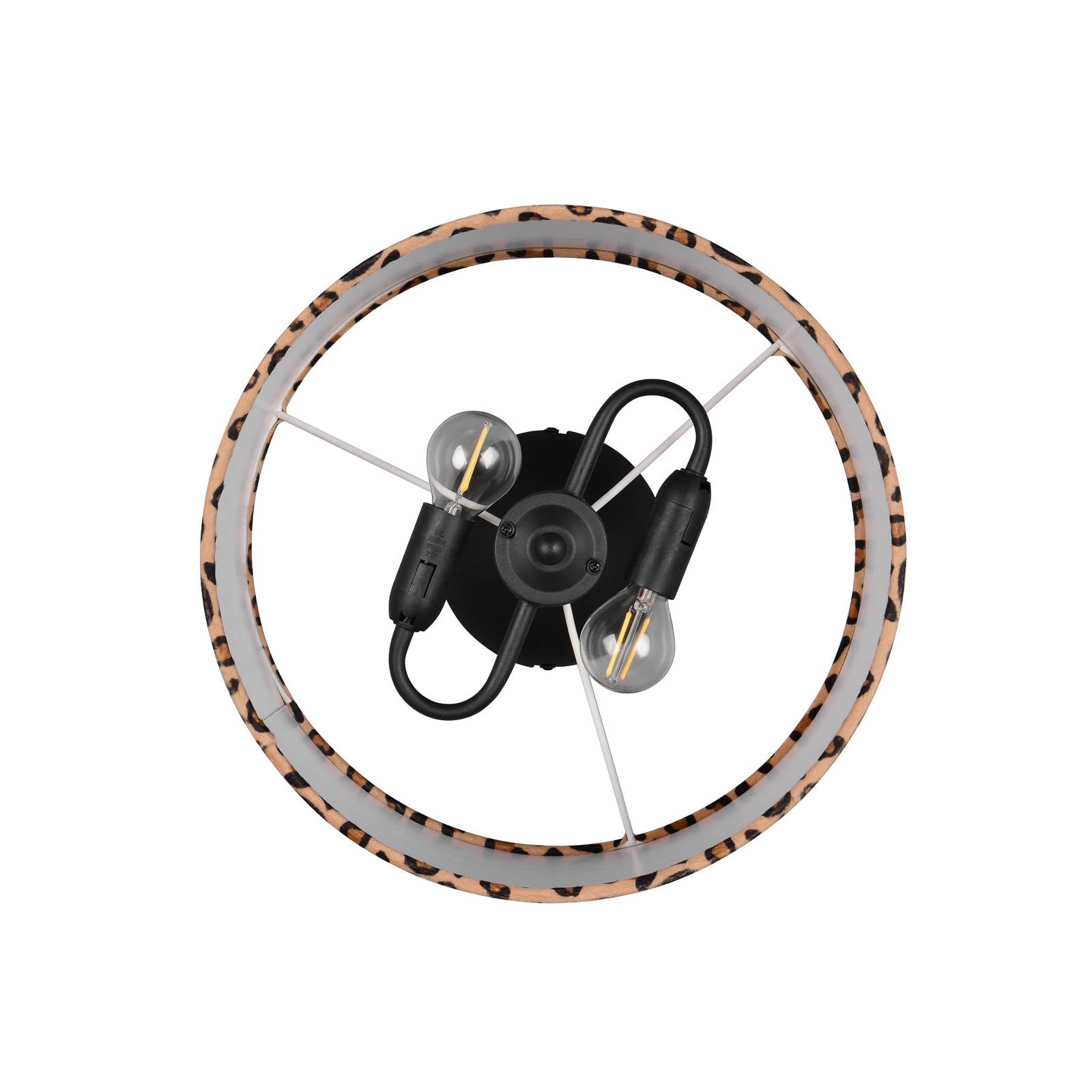 Reality Leuchten Plafondlamp Pardina, bruin gevlekt/zwart, Ø 30 cm metaal
