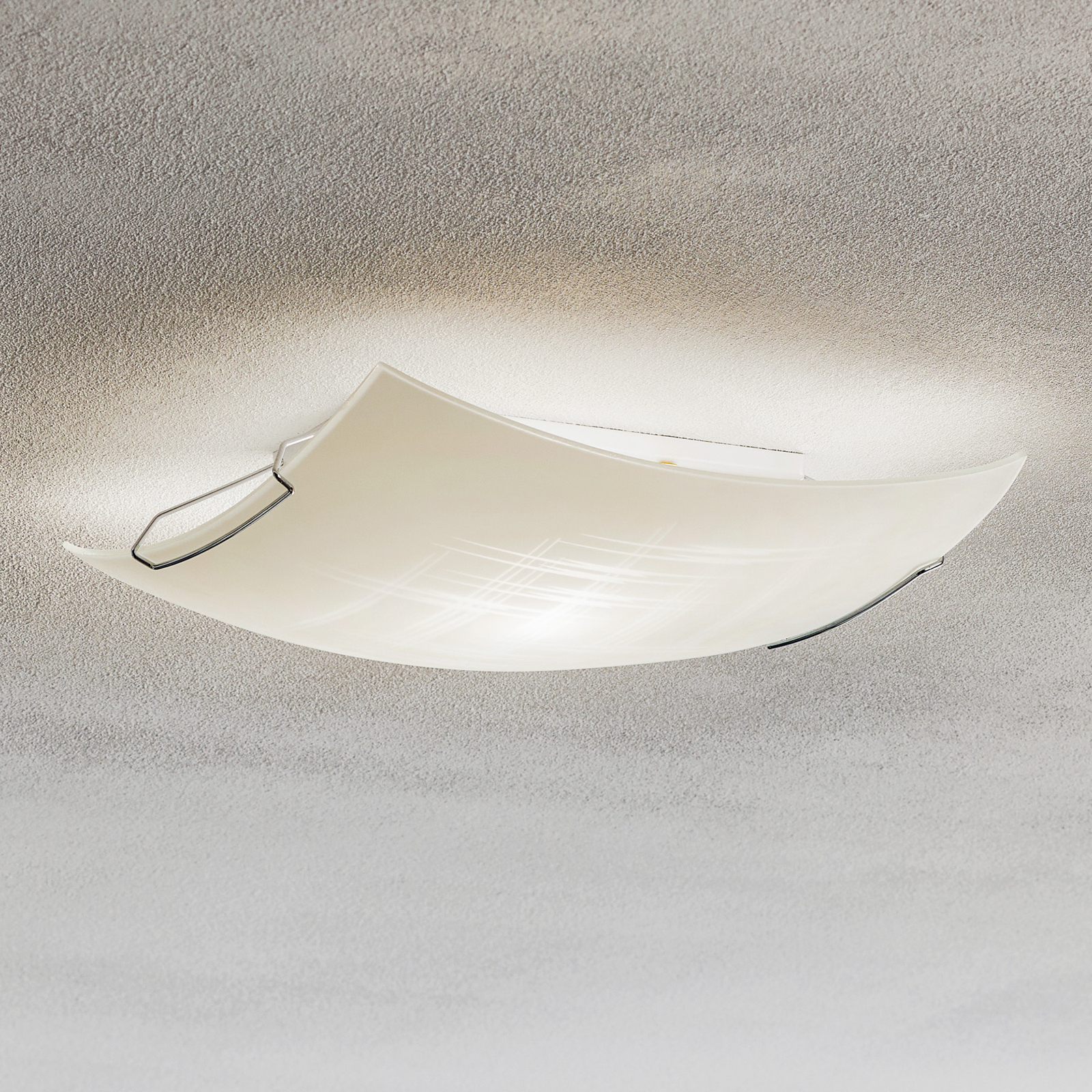 Lámpara de techo Scratch de vidrio, 30x30cm