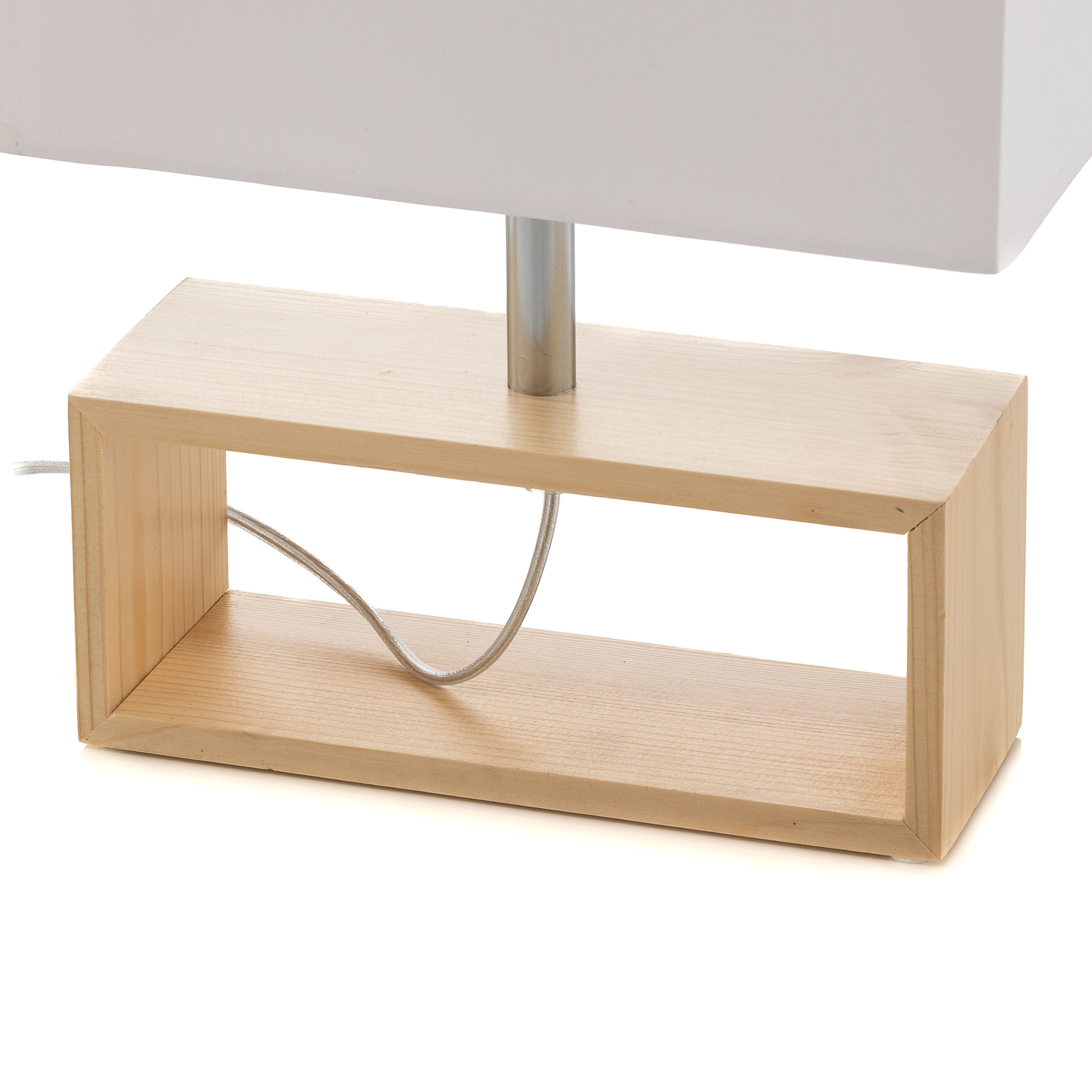 Faxa asztali lámpa, téglalap alakú, natúr/fehér