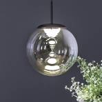 LED pendant light Altaïr, silver-coloured, Ø 15 cm, glass 3,000 K