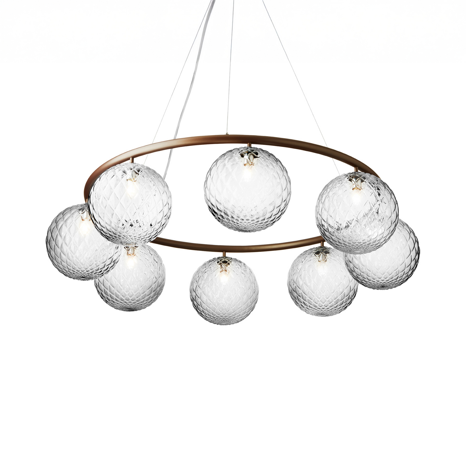 Lustre Miira 8 Circular, bronze/transparent, Ø 100 cm - Nuura