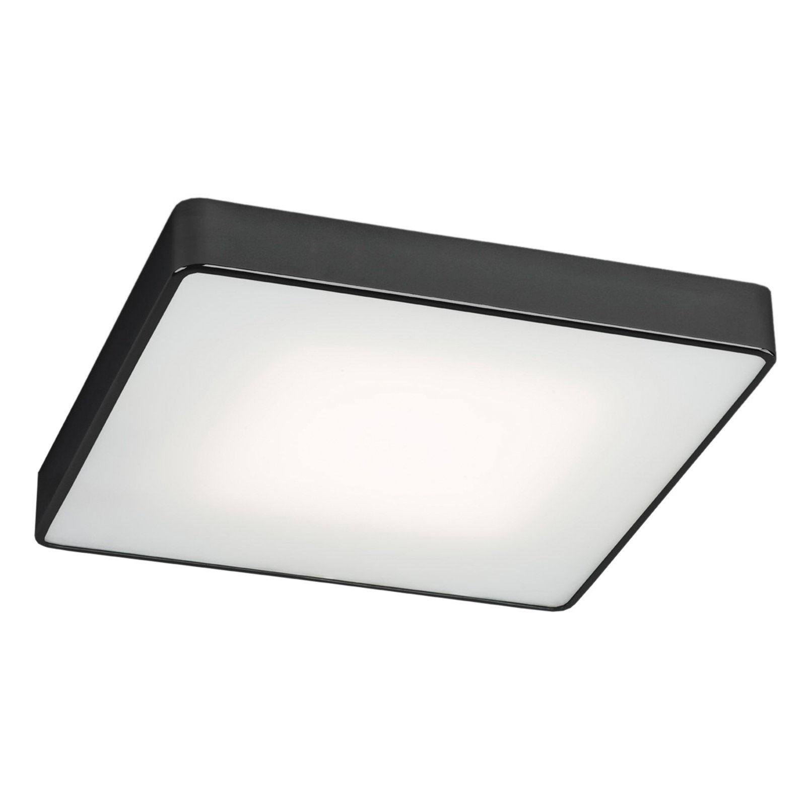 Deckenlampe Oro aus Stahl und Glas, schwarz
