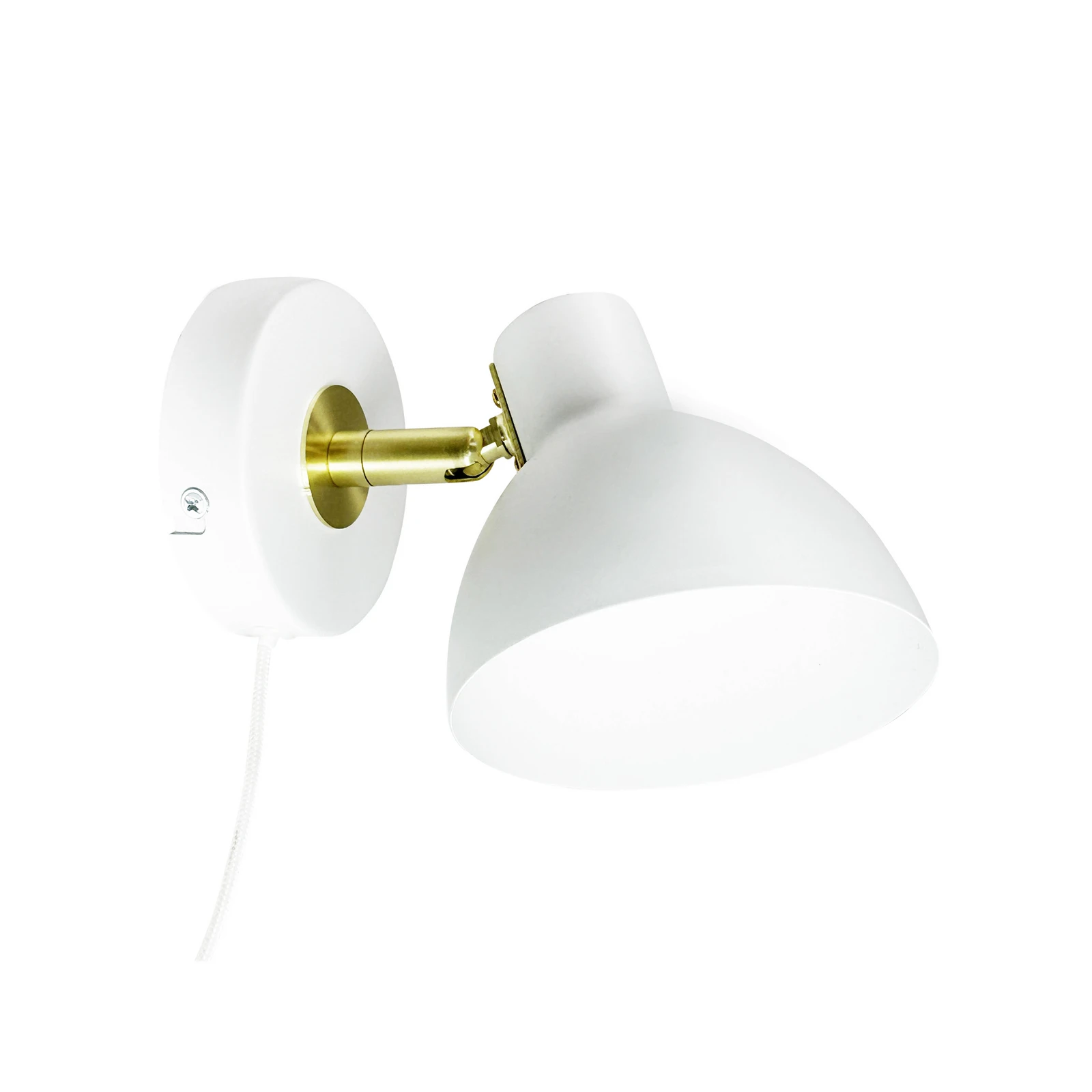 Dyberg Larsen sienas lampa „Lilje“, balta, Ø 16 cm, metāls