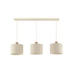 Lampada a sospensione Arlo, beige, tessuto, lunghezza 120 cm, a 3 luci