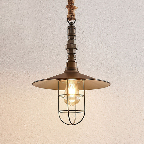 Vintage-Hängeleuchte Zaida mit Käfigschirm