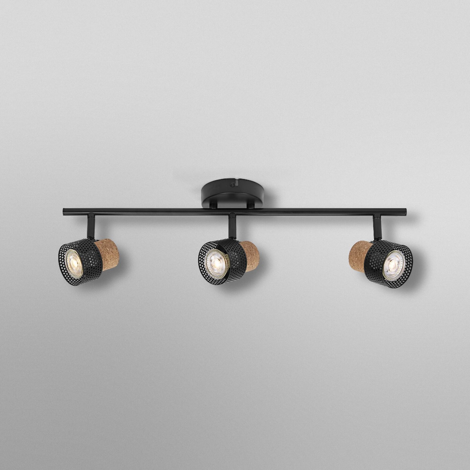 OSRAM Deckenstrahler CORK, schwarz, 3 Spots GU10-LED 927 dim