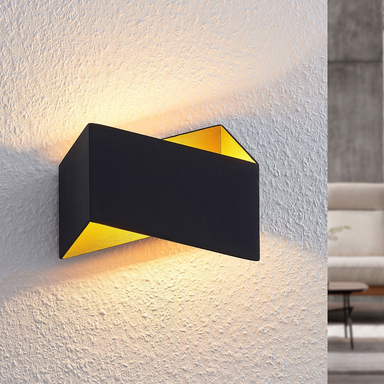 Assona Wandleuchte Black/Gold - Arcchio