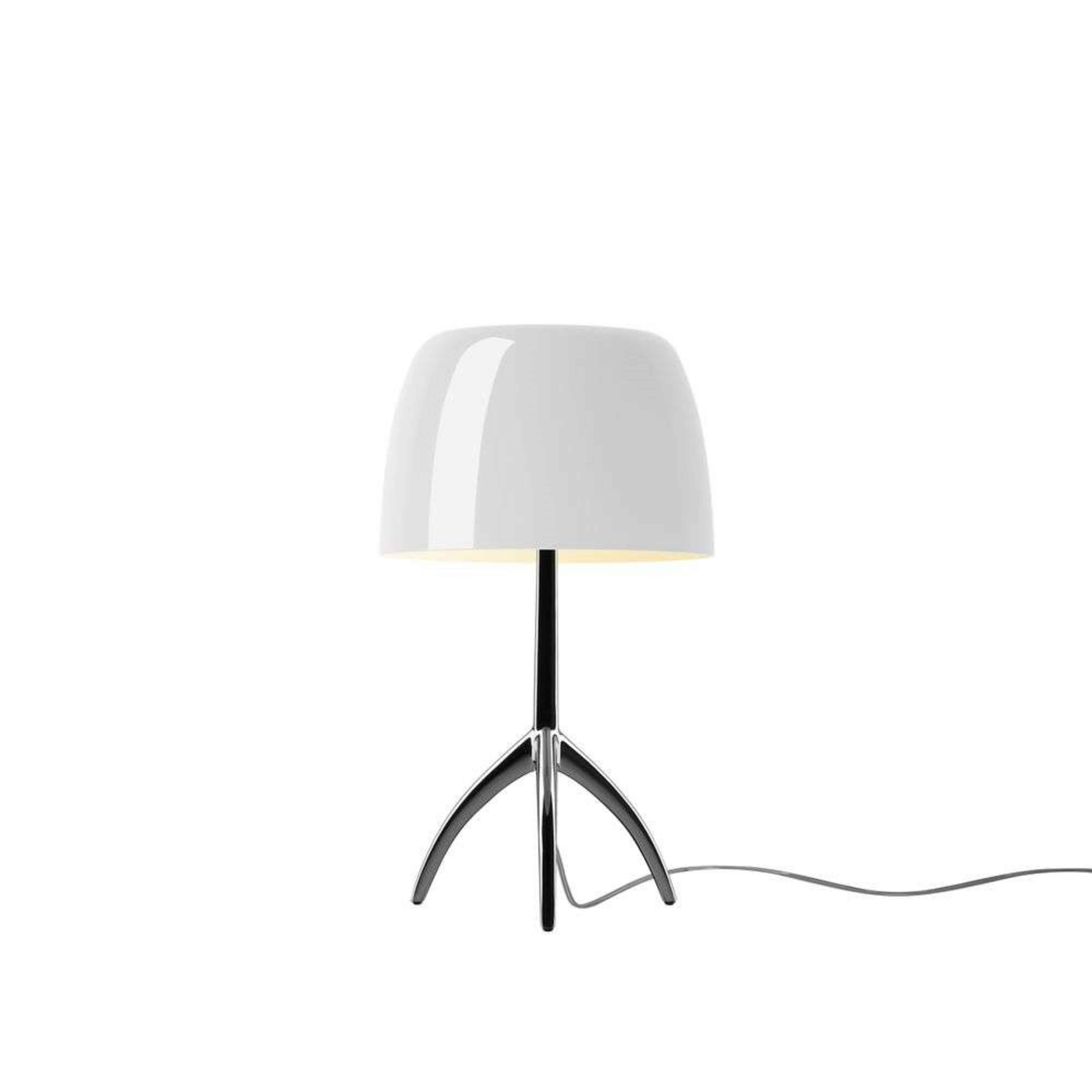 Lumiere Piccola tafellamp, chroom/wit, 35 cm - Foscarini